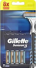 Fragrances, Perfumes, Cosmetics Replacement Shaving Cassettes, 8 pcs - Gillette Sensor 3