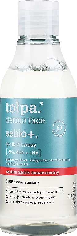Acid Face Toner - Tolpa Dermo Face Sebio+ — photo N1