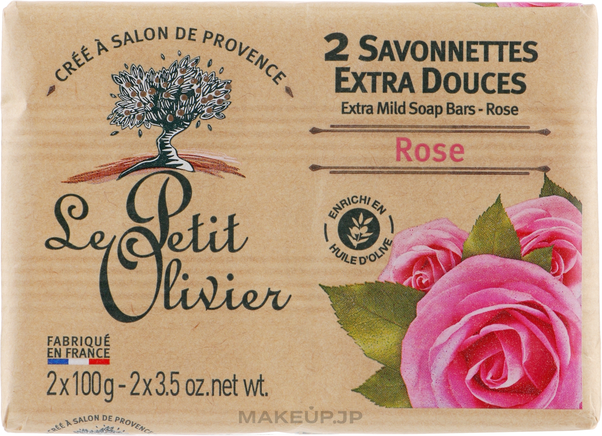 Extra Mild Soap with Rose Extract - Le Petit Olivier 2 extra mild soap bars Rose — photo 2 x 100 g