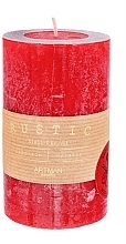 Fragrances, Perfumes, Cosmetics Decorative Candle, 7x11.5 cm, red - Artman Rustic Classic Candle