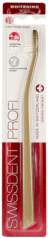 Toothbrush, soft, golden - Swissdent Profi Whitening Soft Gold — photo N1