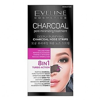 Deep Cleansing Nose Stripes - Eveline Cosmetics Charcoal Nose Strips — photo N1