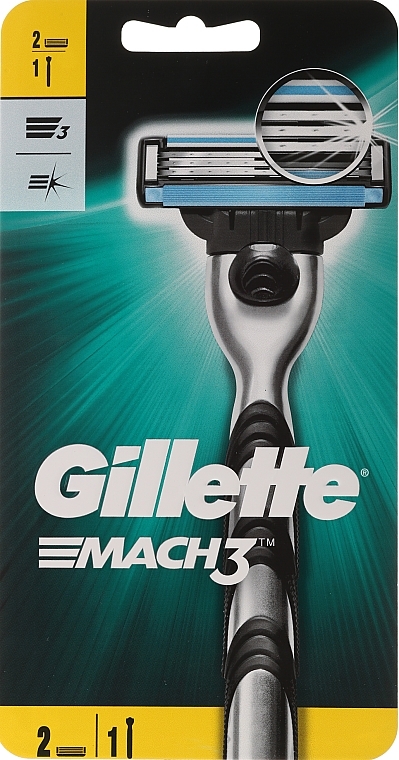 Shaving Razor with 2 Refill Cartridges - Gillette Mach3 — photo N1