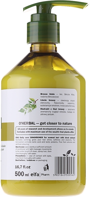 Daily Use Birch Extract Normal Hair Conditioner - O'Herbal — photo N9