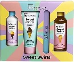 Fragrances, Perfumes, Cosmetics Set - IDC Institute Sweet Swirls Gift Set (sh/gel/100ml + b/lot/100ml + b/scr/100ml + nail/file)