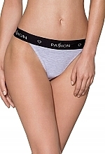 Cotton Tanga Panties with Wide Elastic Band PS015, grey - Passion — photo N1