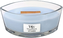 Fragrances, Perfumes, Cosmetics Scented Candle in Glass - WoodWick Hearthwick Flame Ellipse Candle Soft Chambray