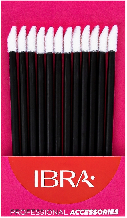 Lip Applicators, 12 pcs, black - Ibra — photo N1