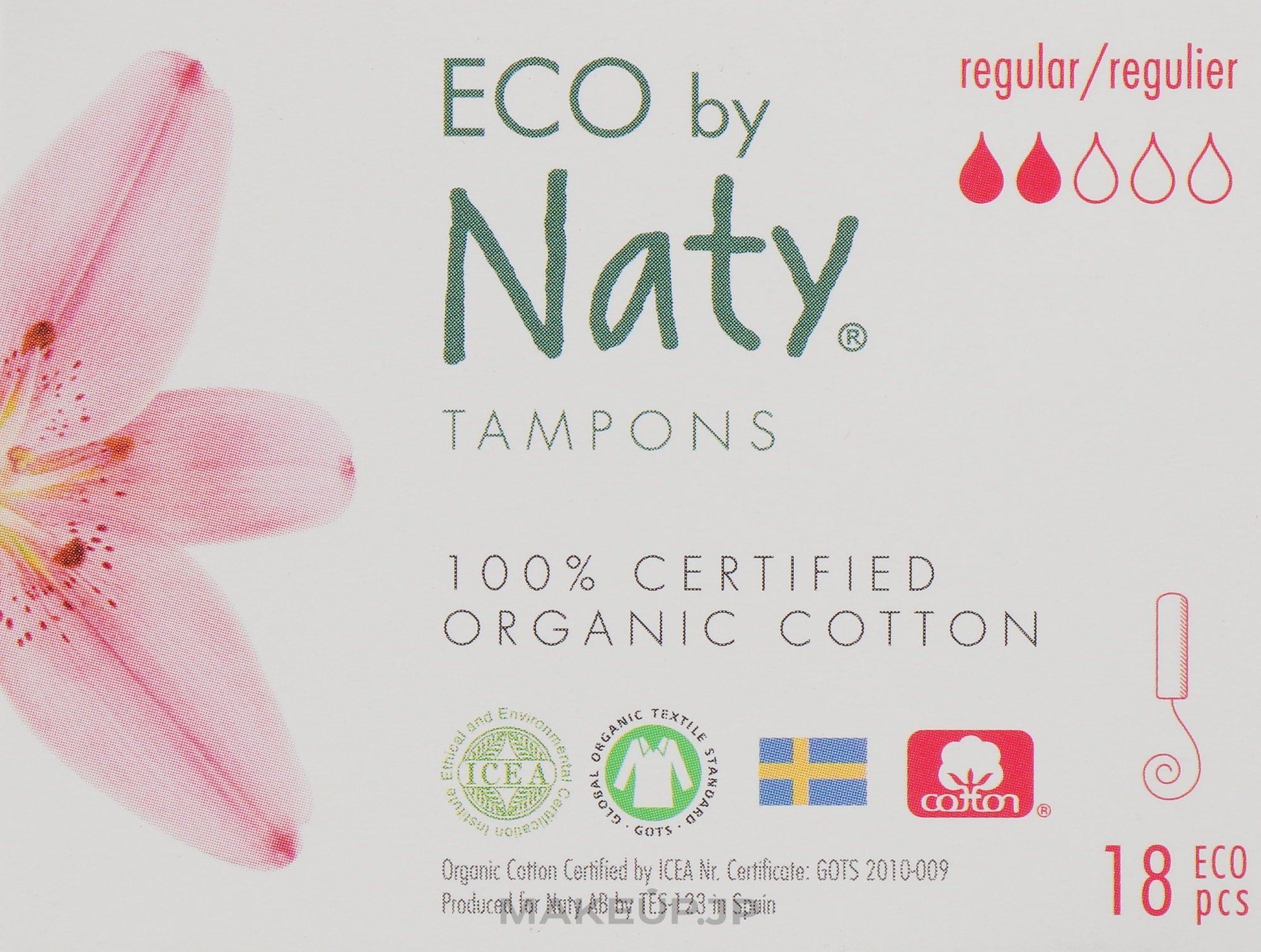 Regular Tampons, 18 pcs - Naty — photo 18 szt.