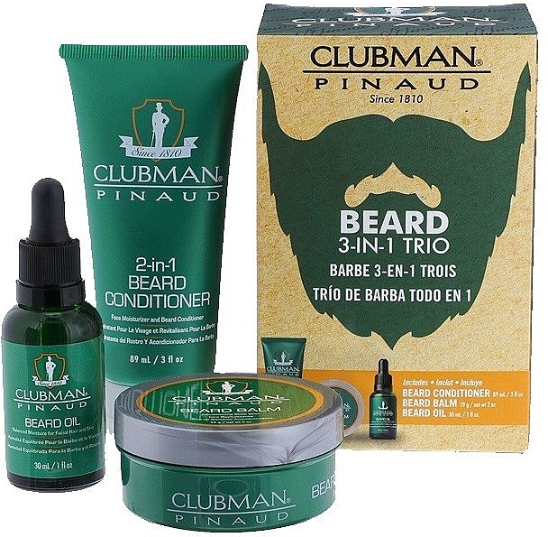 Beard Care Set - Clubman Pinaud 3 Beard Pack (cond/89ml + oil/30ml + balm/59g) — photo N1