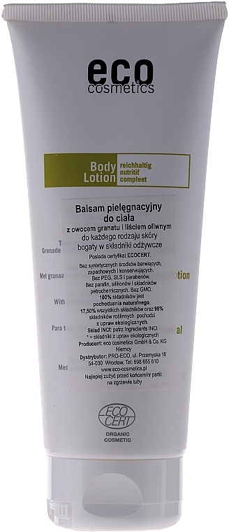 Nourishing Body Cream Milk with Pomegranate and Olive Leaf - Eco Cosmetics — photo N2