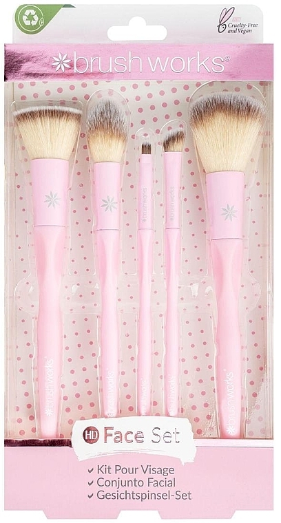 Makeup Brush Set, 5 pcs - Brushworks HD Complete Face Set — photo N2