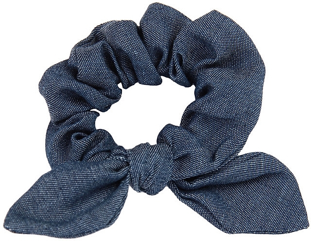 Scrunchie with Ears 'Denim', FA-5871, dark blue - Donegal — photo N1