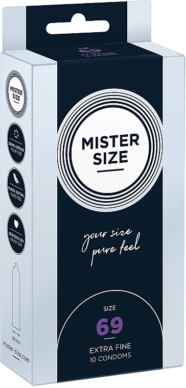 Latex Condoms, size 69, 10 pcs - Mister Size Extra Fine Condoms — photo N1