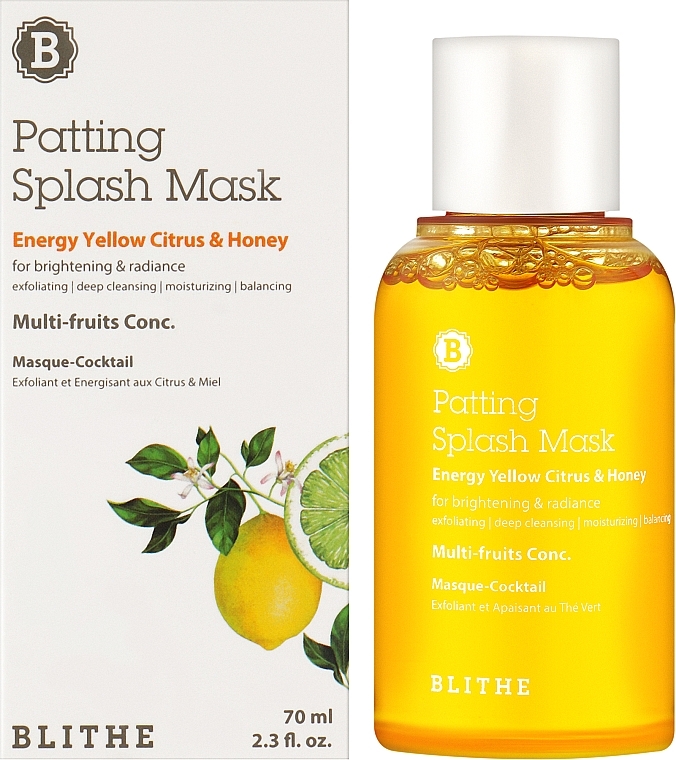 Energy Yellow Citrus & Honey Splash Mask - Blithe Energy Yellow Citrus and Honey Patting Splash Mask — photo N2