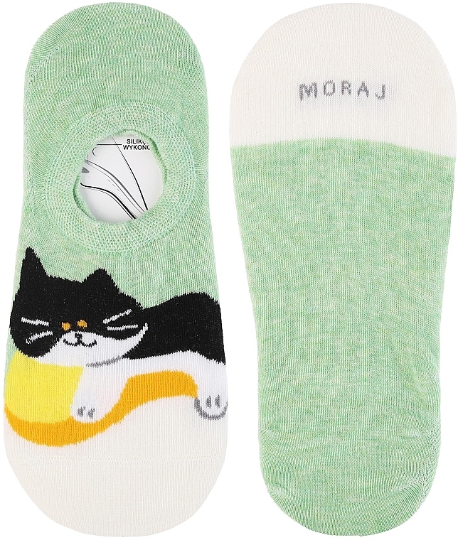 Women Low-Cut Socks 'Cat', CDB200-128, green - Moraj — photo N2