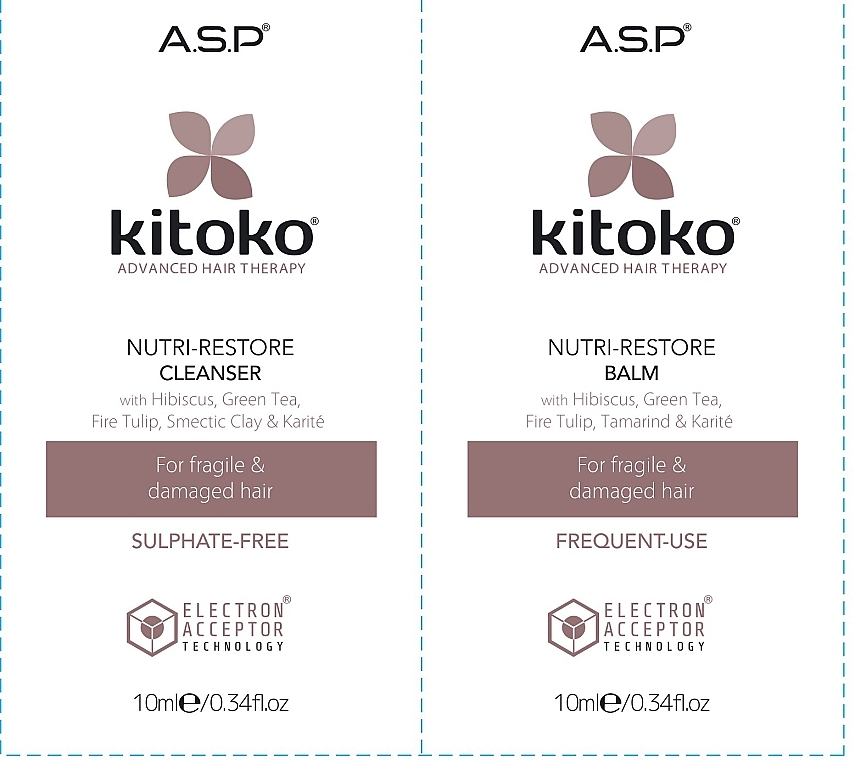 Set - Affinage Kitoko Nutri-Restore Cleanser & Balm Sachet Duo (h/sham/10ml + h/balm10ml) — photo N1