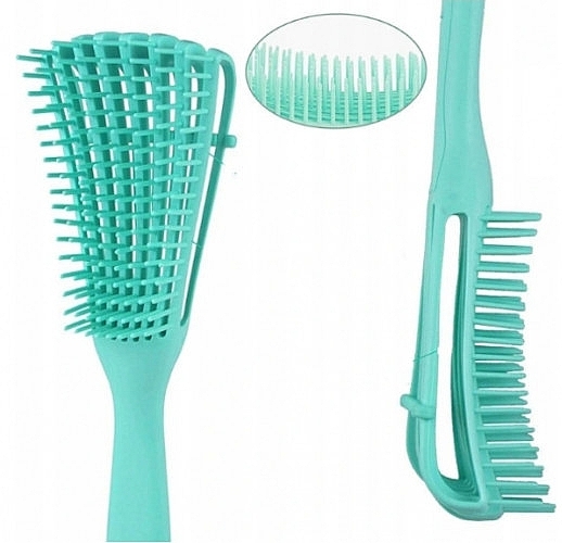 Detangling Brush for Curly Hair, turquoise - Deni Carte — photo N1