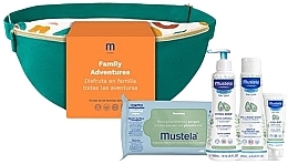 Fragrances, Perfumes, Cosmetics Set - Mustela Family Adventures Banana Bag Terracotta (bag + wipes/60pcs + milk/300ml + gel/200ml + cr/40ml)