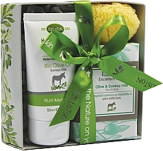 Set - Kalliston Kalliston Donkey Milk Gift Box (cr/50ml + soap/100g +sponge/1pc) — photo N1