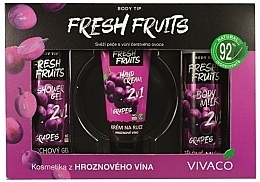 Fragrances, Perfumes, Cosmetics Set - Vivaco Body Tip Fresh Fruits (sh/gel/250ml + b/milk/250ml + h/cr/100ml)