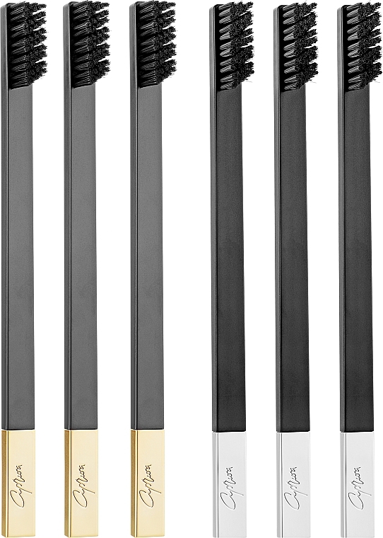 Black Matte Soft Toothbrush Set - Apriori Slim (toothbrush/6pcs) — photo N3