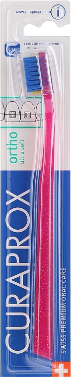 Toothbrush, pink-dark blue - Curaprox CS 5460 Ultra Soft Ortho — photo N1