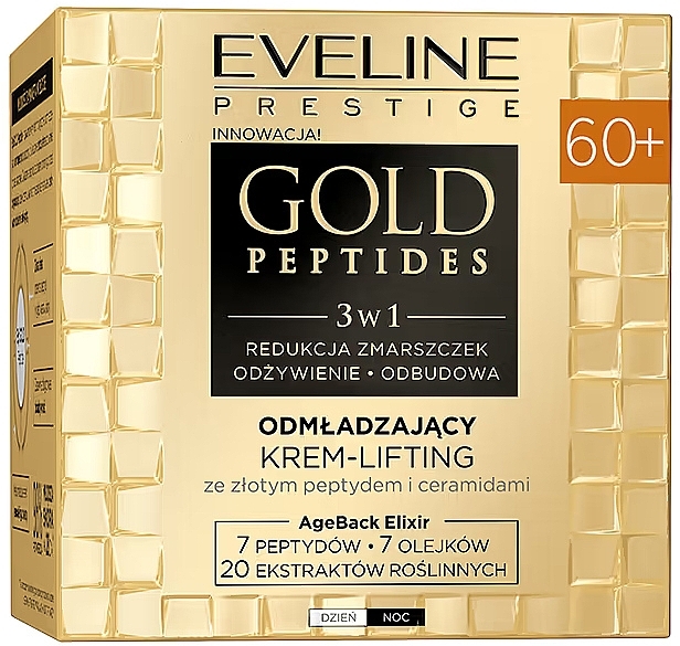 Rejuvenating Lifting Cream 60+ - Eveline Cosmetics Gold Peptides — photo N2