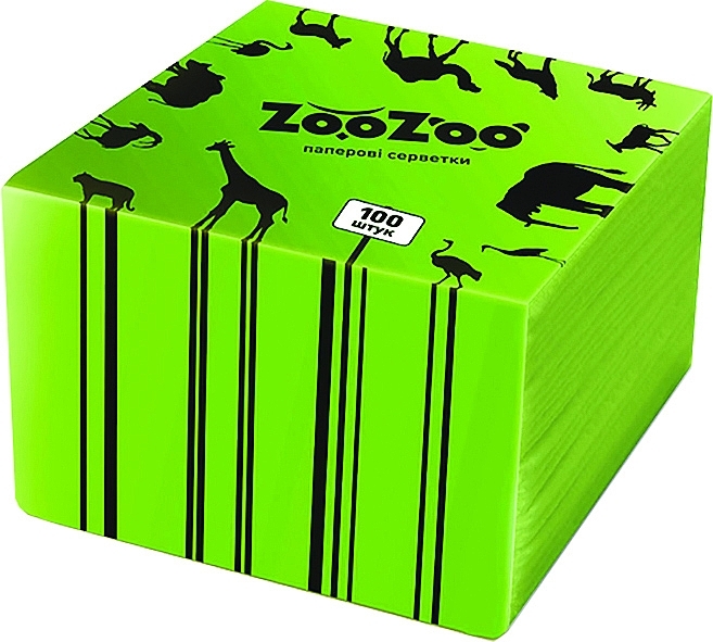 Dry Paper Wipes ZooZoo, 100 pcs, green - Snow Panda — photo N3