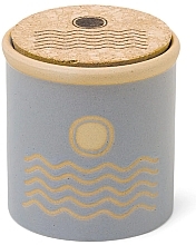 Scented Candle 'Sea Suede', blue - Paddywax Dune Ceramic Candle Blue Saltwater Suede — photo N1