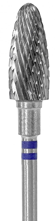 Left-Handed Nail Drill Bit 'Corn', blue, diameter 6 mm, working part 14 mm - Staleks Pro — photo N1