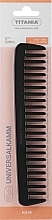 Plastic Comb 18.5 cm, black - Titania — photo N1