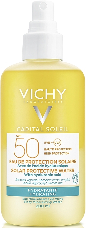 Two-Phase Hydrating Sunscreen Water Spray for Face & Body with Hyaluronic Acid SPF50 - Vichy Capital Soleil Solar Protective Water — photo N1