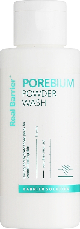 Enzyme Powder with AHA, BHA, PHA, LHA acids - Real Barrier Pore Bium Powder Wash — photo N1