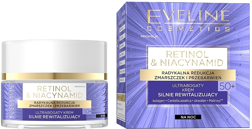 Rich Repairing Night Cream 50+ - Eveline Cosmetics Retinol & Niacynamid — photo N5