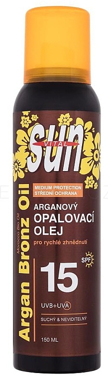 Dry Sunscreen Oil Spray - Vivaco Sun Argan Bronz Oil Spray SPF15 — photo N1