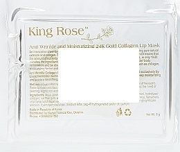 Moisturizing Hydrogel Lip Patch with Collagen - King Rose Anti Wrinkle And Moisturizing 24K Gold Collagen Lip Mask — photo N2