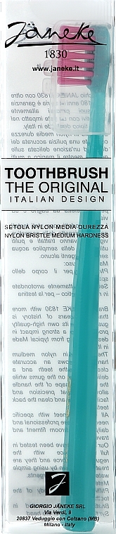 Medium Toothbrush, blue and pink - Janeke Toothbrush — photo N1