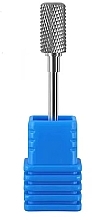 Flat Cylinder Carbide Nail Drill Bot, medium, blue - Lewer — photo N1