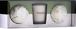 Set - AromaWorks Light Range Lemongrass & Bergamot & Mini Aromabomb Gift Set (candle/10ml + 2xbomb/175g) — photo N1