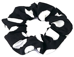 Fragrances, Perfumes, Cosmetics Scrunchie, black with large white polka sot - Lolita Accessories