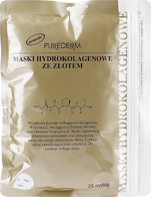 Face Sheet Mask 'Golden' - Purederm Hydro Collagen Mask — photo N2