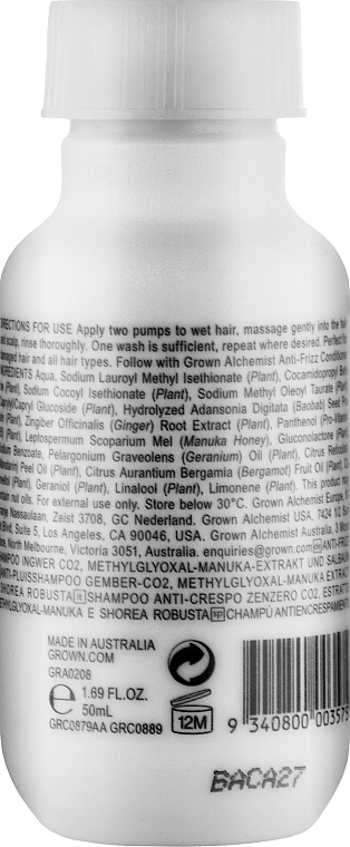 Moisturizing Shampoo - Grown Alchemist Anti-Frizz Shampoo — photo N2