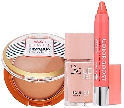 Fragrances, Perfumes, Cosmetics Set - Bourjois Summer Glow (lip-crayon/2.75gr + powder/15gr + laq/gel/10ml)