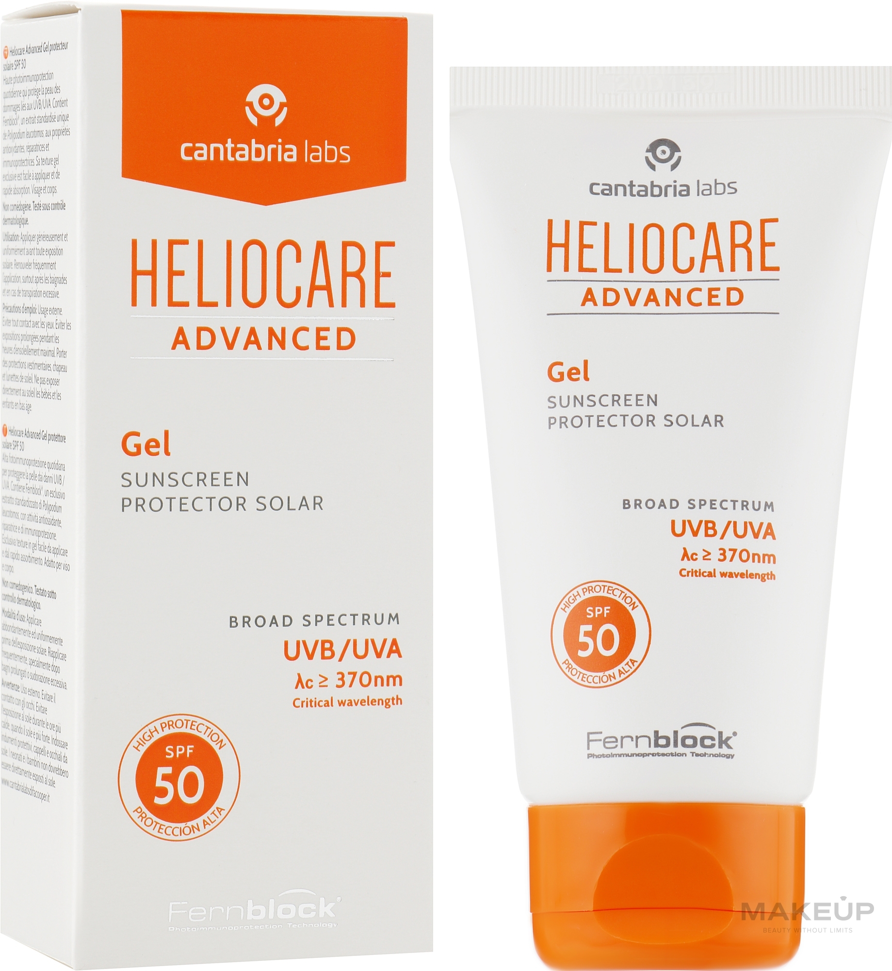 Sun Face Gel - Cantabria Labs Heliocare Advanced Gel SPF 50 — photo 50 ml