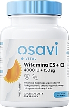 Fragrances, Perfumes, Cosmetics Vitamin D3+K2 4000 IU Capsules - Osavi Vitamin D3 + K2 4000 IU + 150 Mg Suplement Diety