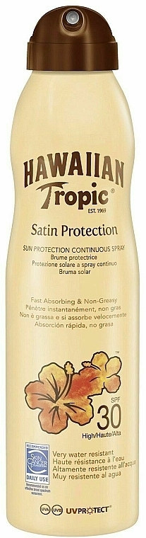 Sunscreen Body Spray - Hawaiian Tropic Satin Protection Continous Spray Sunscreen Lotion SPF 30 — photo N1