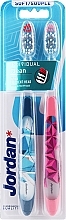 Fragrances, Perfumes, Cosmetics Soft Toothbrush, dark blue with ornaments + pink with ornaments - Jordan Individual Clean Soft