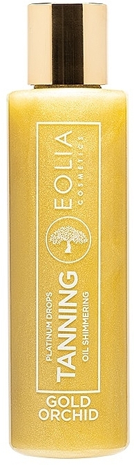 Gold Orchid Tanning Oil with Platinum Glitter - Eolia Tanning Oil Shimmering Platinum Drops Gold Orchid — photo N1