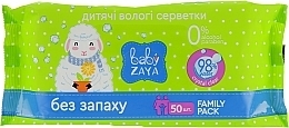 Fragrances, Perfumes, Cosmetics Fragrance-Free Wet Wipes, 50 pcs - Baby Zaya